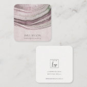 Mute Blush Lilac Agate Earthy Earring Display Quadratische Visitenkarte (Vorne/Hinten)