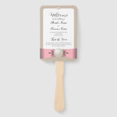 Mute Blush & Tan Pearl Ribbon Hochzeitsprogramm Fächer (Vorderseite)