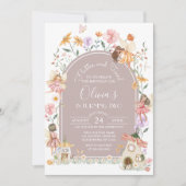 Mute Blush Wildblume Fairy Birthday Einladung (Vorderseite)