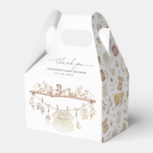 Mute Boho Kinderzimmer Baby Girl Dusche Geschenkschachtel (Rückseite)