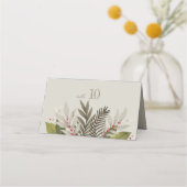 Mute Botanicals Theme | Tan| Hochzeit Platzkarte (Rückseite)