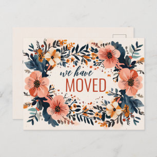 Mute Chic Florals haben wir neue Adresse verschobe Postkarte