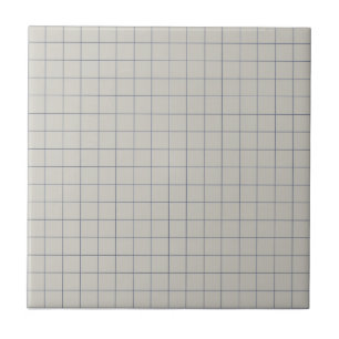 Mute Dusty Gray & Navy Blue Checkered Retro Fliese