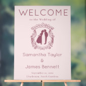 Mute Dusty Rose Willkommen mit weichem Skript Acrylschild (Neutral)