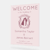 Mute Dusty Rose Willkommen mit weichem Skript Acrylschild (Winkel)