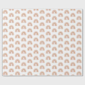 Mute Earthy Tone Boho Rainbow Kindergeburtstag Geschenkpapier (Flach)