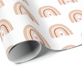 Mute Earthy Tone Boho Rainbow Kindergeburtstag Geschenkpapier (Rolleneckpunkt)
