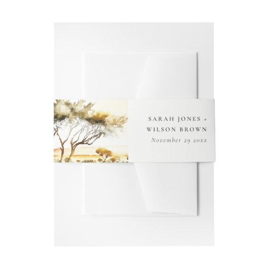 Mute Earthy Watercolor Afrikanische Landschaft Hoc Einladungsbanderole (Vorderseite Beispiel)