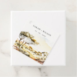 Mute Earthy Watercolor Afrikanische Landschaft Hoc Geschenkanhänger