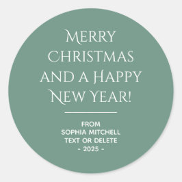 Mute Elegance - Aquamariner Weihnachtsaufkleber im Runder Aufkleber