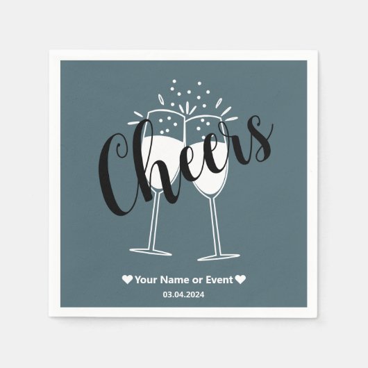 Mute Elegance - Slate Blue Cheers Napkins Serviette (Vorderseite)