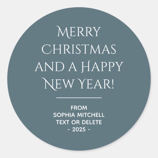 Mute Elegance - Slate Blue Christmas Sticker (Vorderseite)