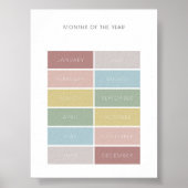 Mute Farbe Monate des Jahres pädagogische Plakat (Vorne)