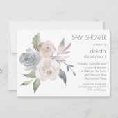 Mute Floral Bouquet | Pastel Rose Kinderdusche Einladung (Vorderseite)