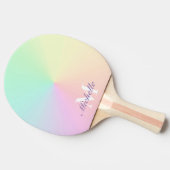 Mute Gradient Ombre Rainbow Name Monogram Tischtennis Schläger (Seitenansicht)