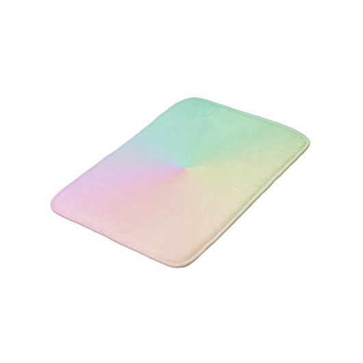 Mute Gradient Ombre Rainbow Pastel Ästhetische Badematte (Schrägansicht)