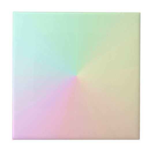 Mute Gradient Ombre Rainbow Pastel Ästhetische Fliese (Vorderseite)