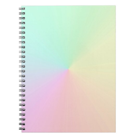 Mute Gradient Ombre Rainbow Pastel Ästhetische Notizblock (Vorderseite)