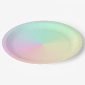 Mute Gradient Ombre Rainbow Pastel Ästhetische Pappteller (Schrägansicht)