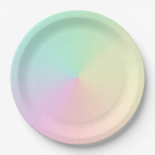 Mute Gradient Ombre Rainbow Pastel Ästhetische Pappteller