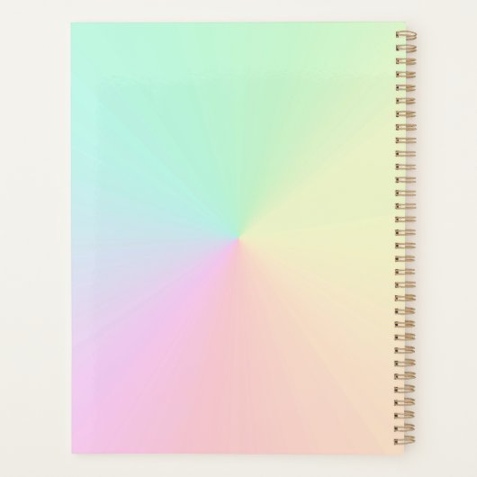 Mute Gradient Ombre Rainbow Pastel Ästhetische Planer (Rückseite)