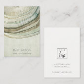 Mute Green Agate Earthy Necklace Earring Display Visitenkarte (Vorne/Hinten)