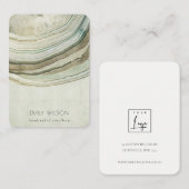 Mute Green Aqua Agate Earthy Necklace Display Visitenkarte (Vorne/Hinten)