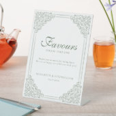 Mute Green Vintag Verzierte Rahmen Gefälligkeit Sockelschild (In Situ)