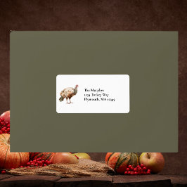 Mute Green Watercolor Türkei Erntedank Adresse Adressaufkleber