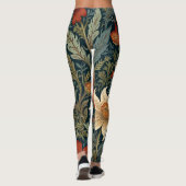 Mute Honeysuckle Pattern William Morris Style Leggings (Rückseite)