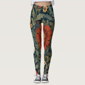 Mute Honeysuckle Pattern William Morris Style Leggings (Vorderseite)