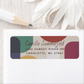 Mute Jewel Tone Moderne Formen Rücksendeadresse (Insitu)