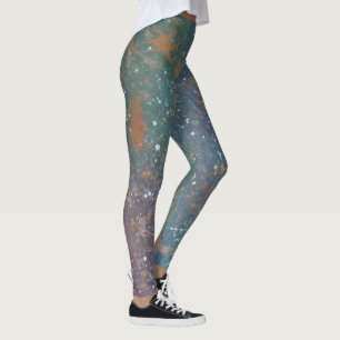 Mute Jewel Tones   Worldwide Colors White Spritzer Leggings