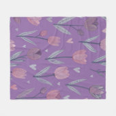 Mute Lila Tulip Fleece Blanket (Vorderseite (Horizontal))
