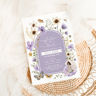 Mute Lilac Boho Fairy Wildblume Girl Birthday Einladung
