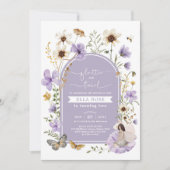 Mute Lilac Boho Fairy Wildblume Girl Birthday Einladung (Vorderseite)
