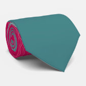 Mute Magenta Silver Aquamarin Krawatte (Gerollt)
