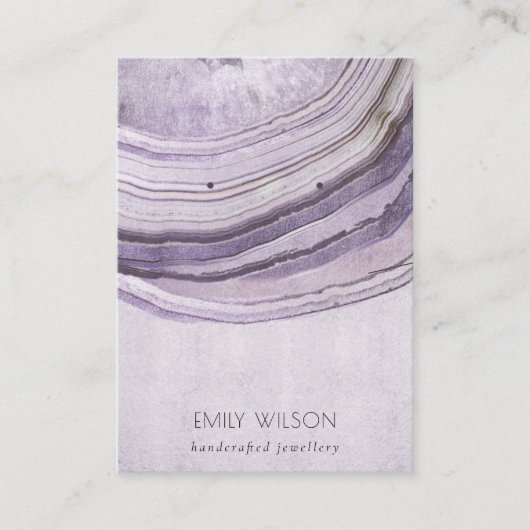 Mute Mauve Agate Earthy Necklace Earring Display Visitenkarte (Vorderseite)
