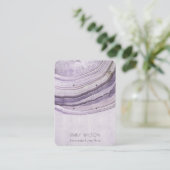 Mute Mauve Lilac Agate Earthy 2 Earring Display Visitenkarte (Stehend Vorderseite)