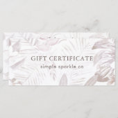 Mute Mauve Palm Print Geschenkgutschein (Vorne/Hinten)