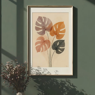 Mute Monstera Harmonie Wasserfarbe Printmedien Poster