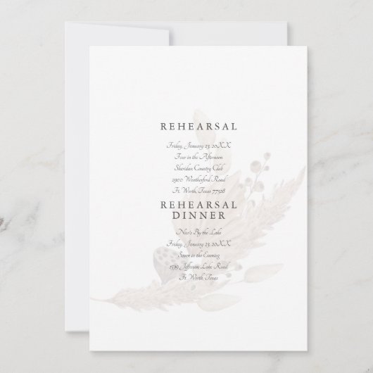 Mute Pampas Wedding Probe Einladung (Vorderseite)