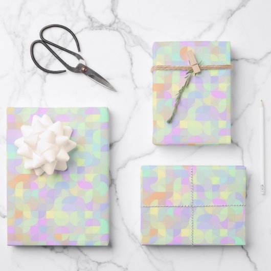 Mute Pastel Boho Mod Geometric Abstrakt Geschenkpapier Set (Vorderseite)