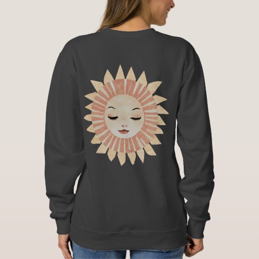 Mute Pastel Celestial Boho Sleeping Sun Sweatshirt (Rückseite)