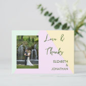 Mute Pastel Geometric Wedding Dankeskarte (Stehend Vorderseite)