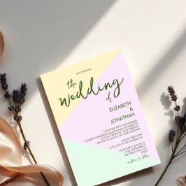 Mute Pastel Geometric Wedding Einladung