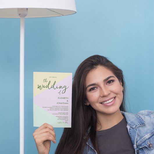 Mute Pastel Geometric Wedding Einladung