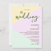 Mute Pastel Geometric Wedding Einladung (Vorderseite)