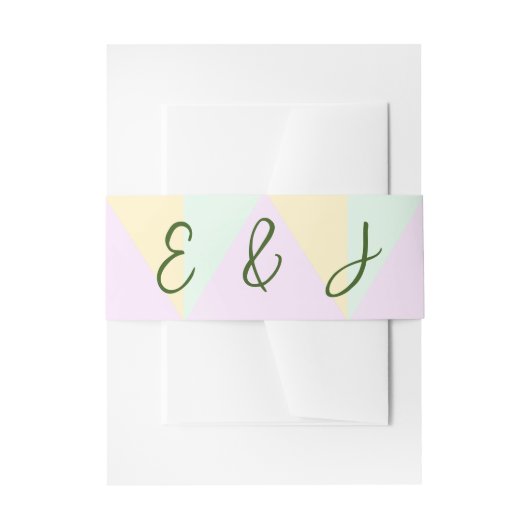 Mute Pastel Geometric Wedding Einladungsbanderole (Vorderseite Beispiel)