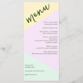 Mute Pastel Geometric Wedding Menükarte (Vorderseite)